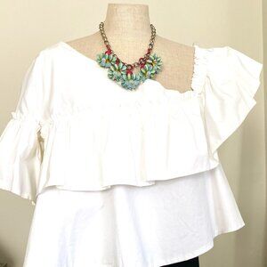 Festive Turquoise and Blue Clusters on Chain Necklace